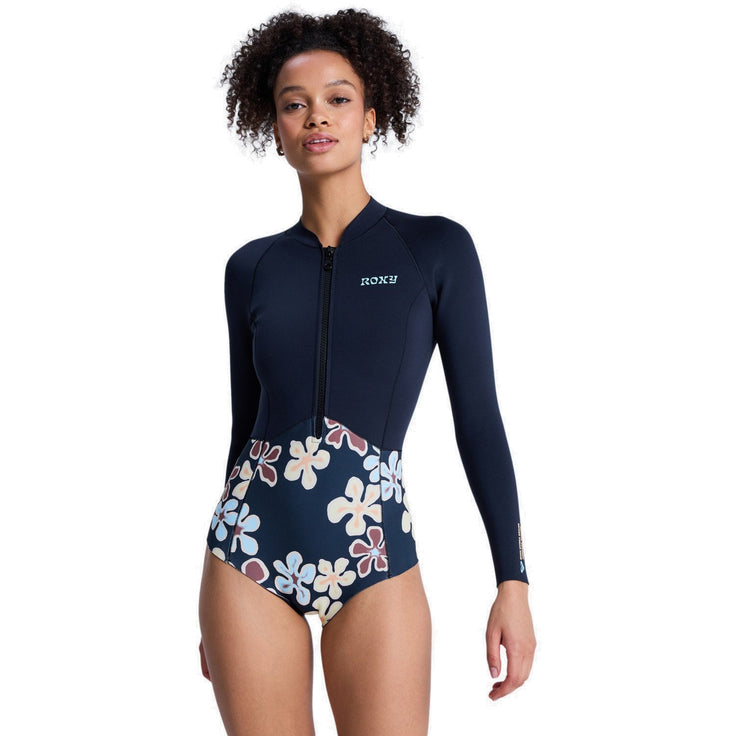 Roxy | Women Swell Natural Chest Zip Long Sleeves Shorty - 1mm