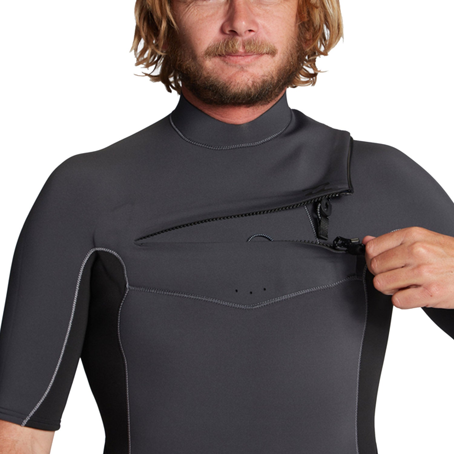 Billabong | Men Springsuit Absolute Short Sleeve 2/2 Chest Zip - Grey