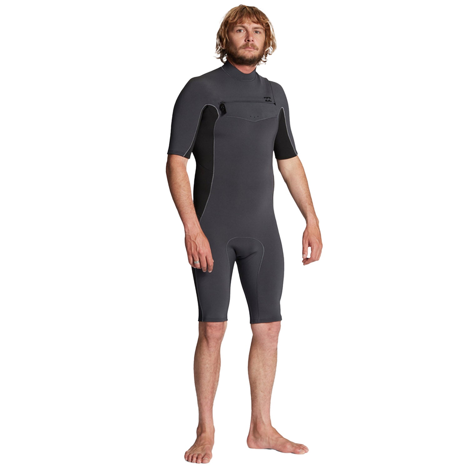Billabong Men Springsuit Absolute Short Sleeve 2 2 Chest Zip Grey GONG Galaxy