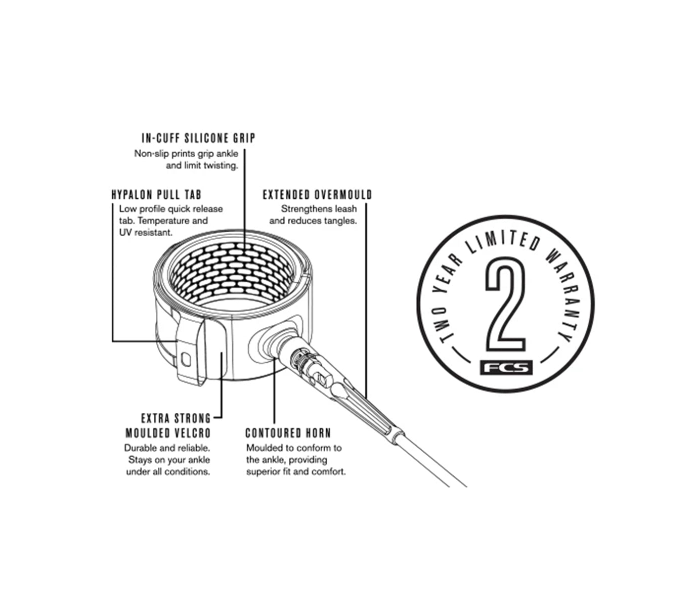 FCS | Surf / SUP All Round Essential Ankle Leash - 7mm