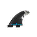 FCS | FCS II Performer PC Carbon Black/Teal Tri Fin Set