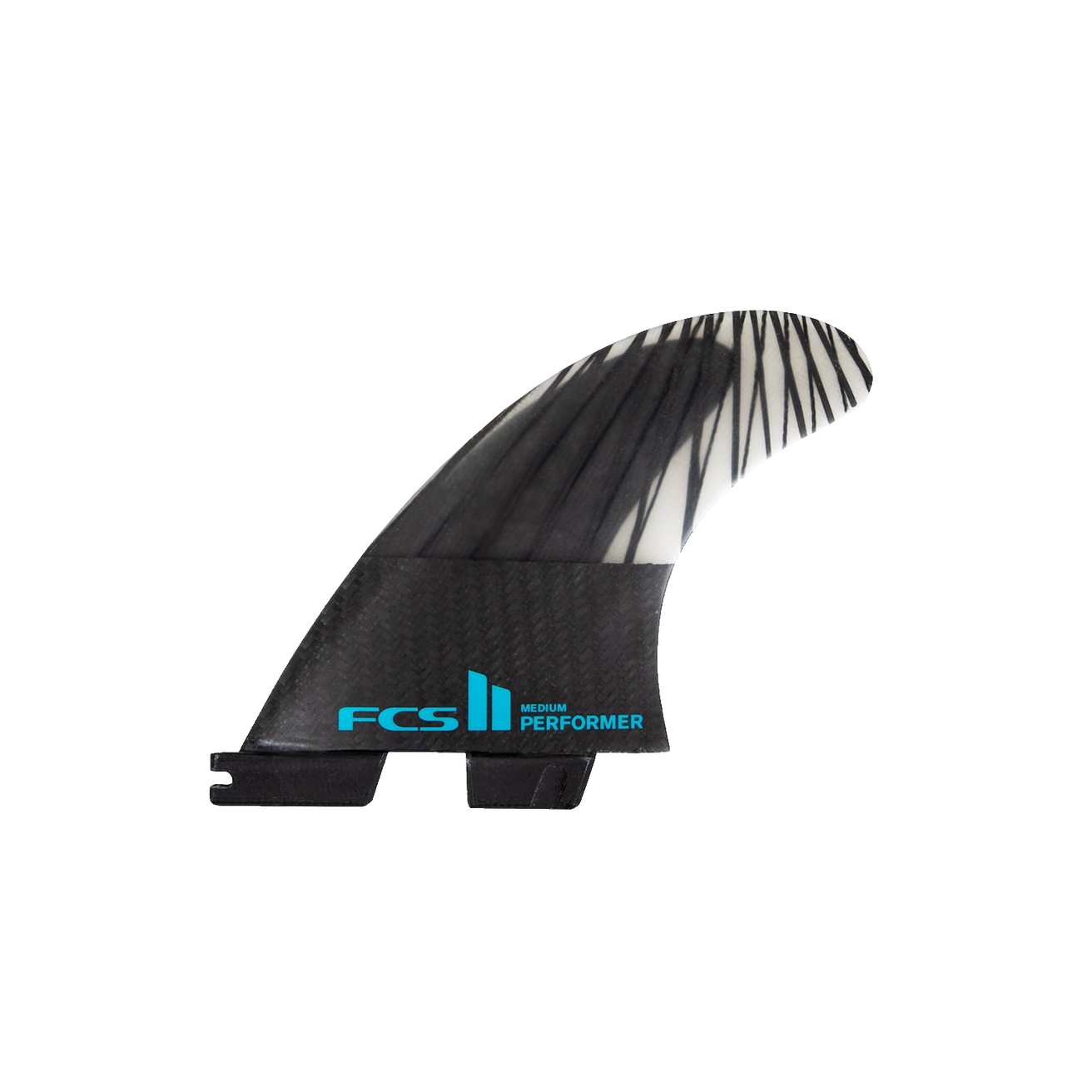 FCS | FCS II Performer PC Carbon Black/Teal Tri Fin Set
