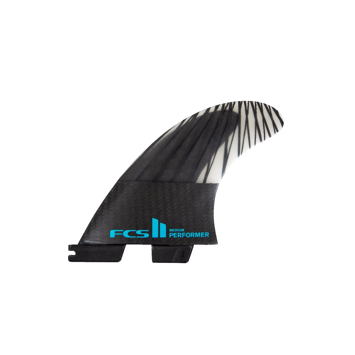 FCS | FCS II Performer PC Carbon Black/Teal Tri Fin Set