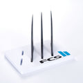 FCS | FCS II Performer PC Carbon Black/Teal Tri Fin Set