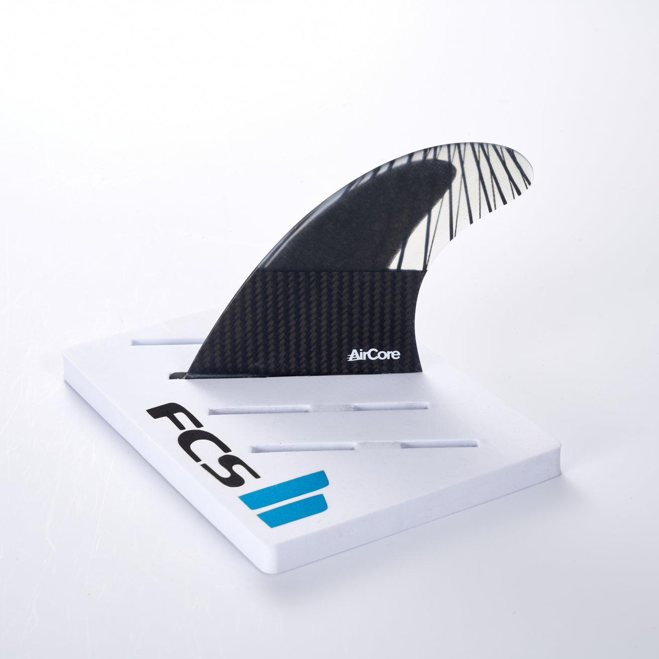 FCS | FCS II Performer PC Carbon Black/Teal Tri Fin Set