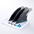 FCS | FCS II Performer PC Carbon Black/Teal Tri Fin Set