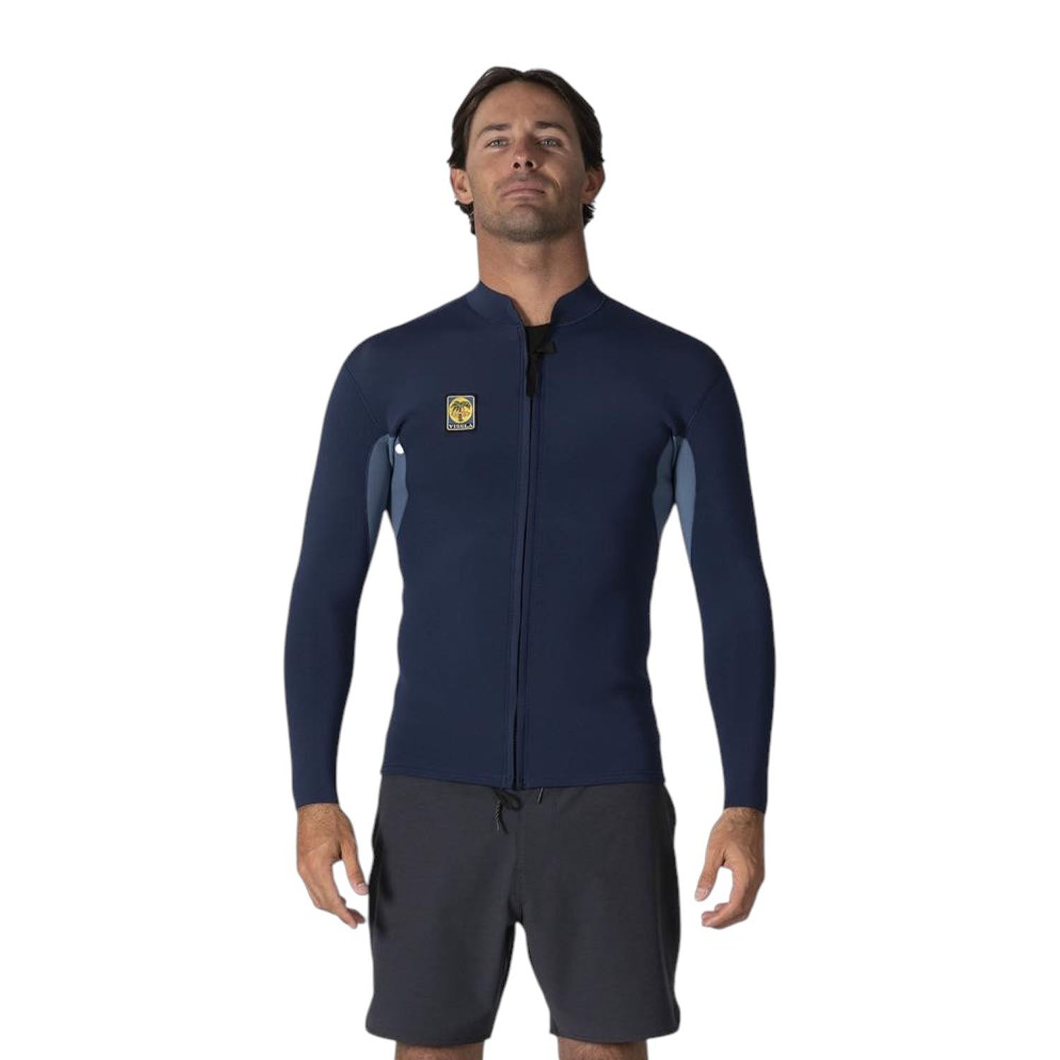 Vissla | Men'S 2mm Neoprene Jacket Solid Sets Front Zip