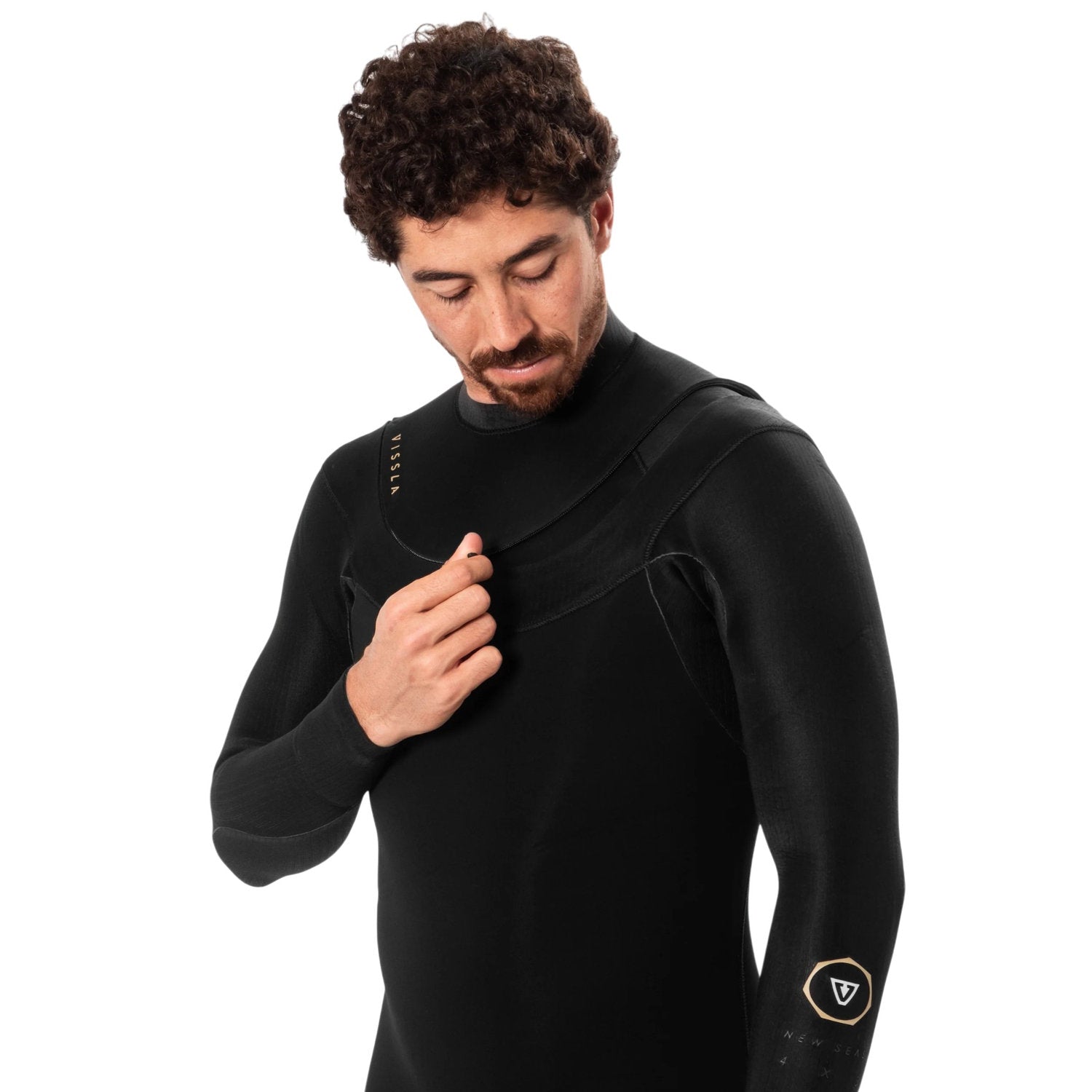 Men New Seas U-Zip Full Wetsuit - 4/3mm - Vissla - GONG Galaxy