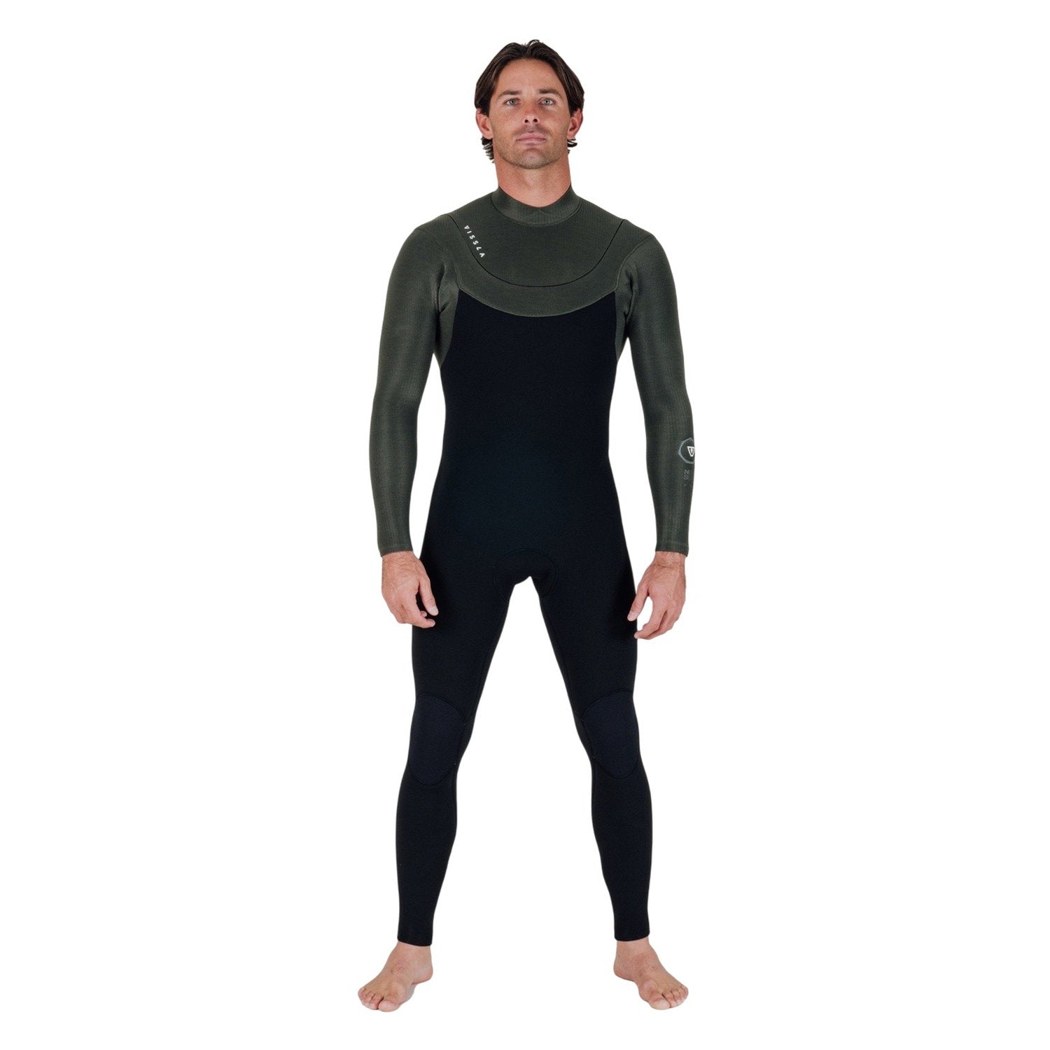 Men New Seas U-Zip Full Wetsuit - 4/3mm - Surplus - Vissla - GONG