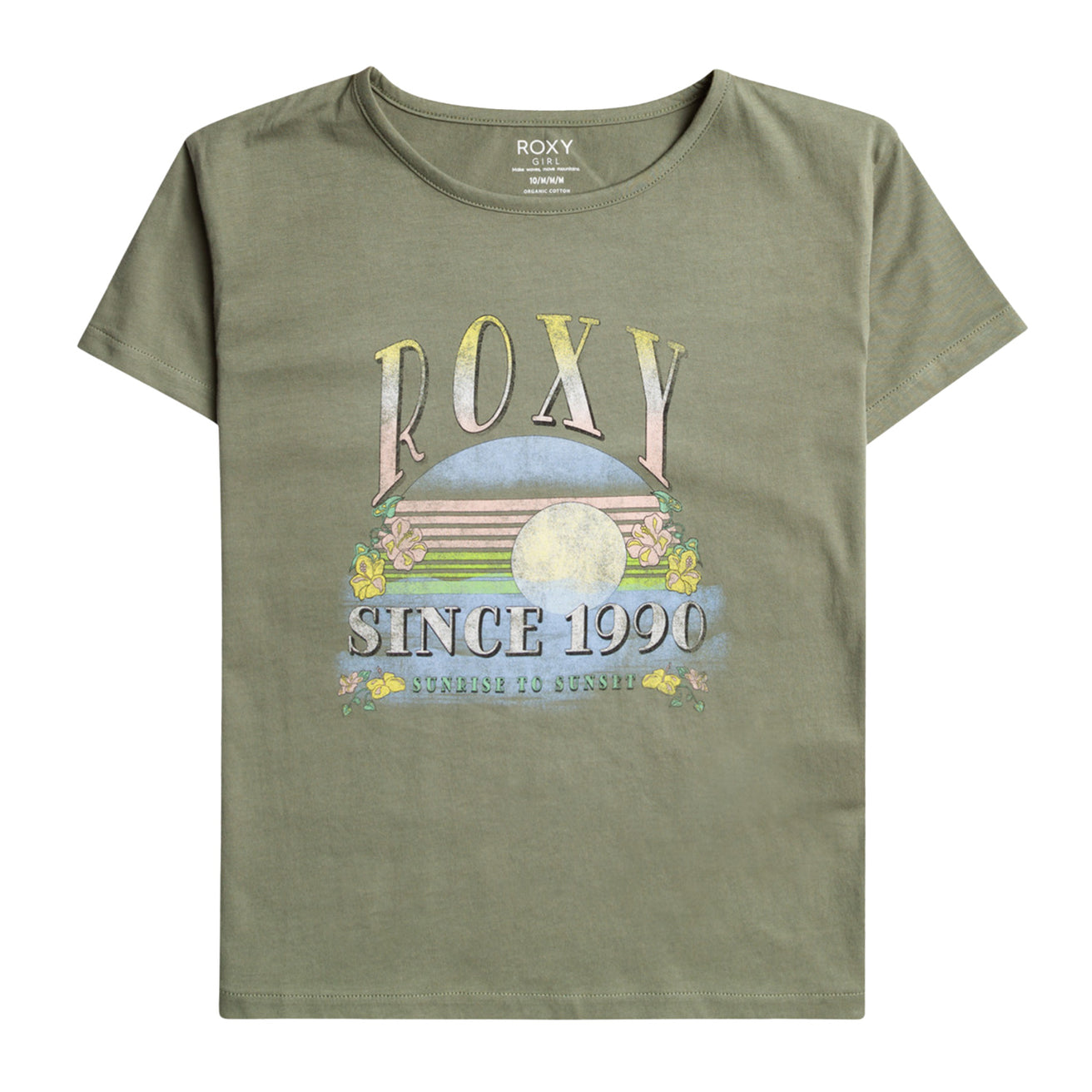 Roxy | T-Shirt Girl Purple Hearts - Agave Green