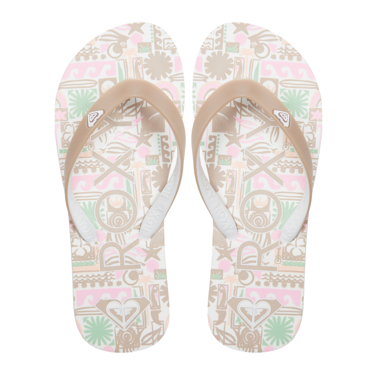 Roxy | Girl Tahiti Flip Flops - White Pink Multi