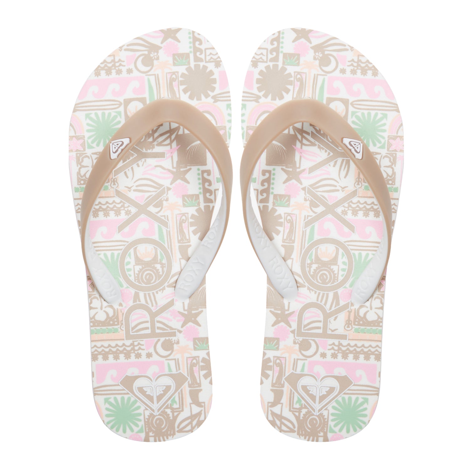 Roxy | Girl Tahiti Flip Flops - White Pink Multi