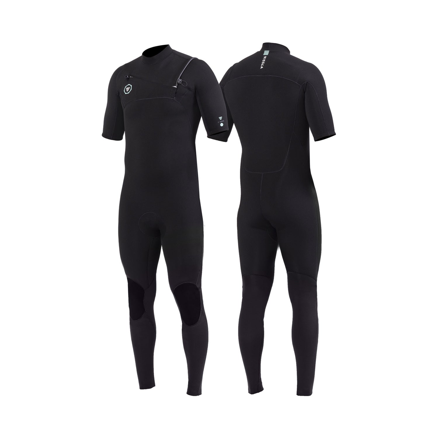 Vissla | Full Suit Homme 7 Seas 2-2 Manches Courtes Chest Zip - Black
