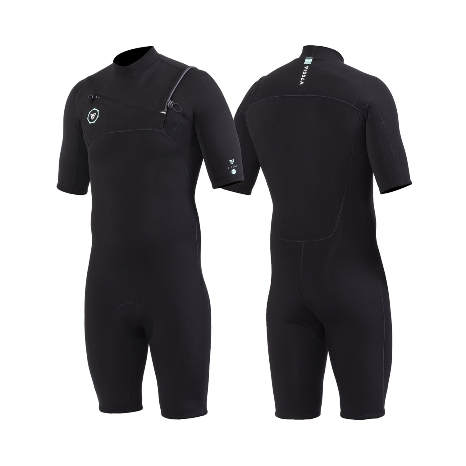 Vissla | Men 7 Seas Chest Zip Short Sleeve Shorty - 2/2mm
