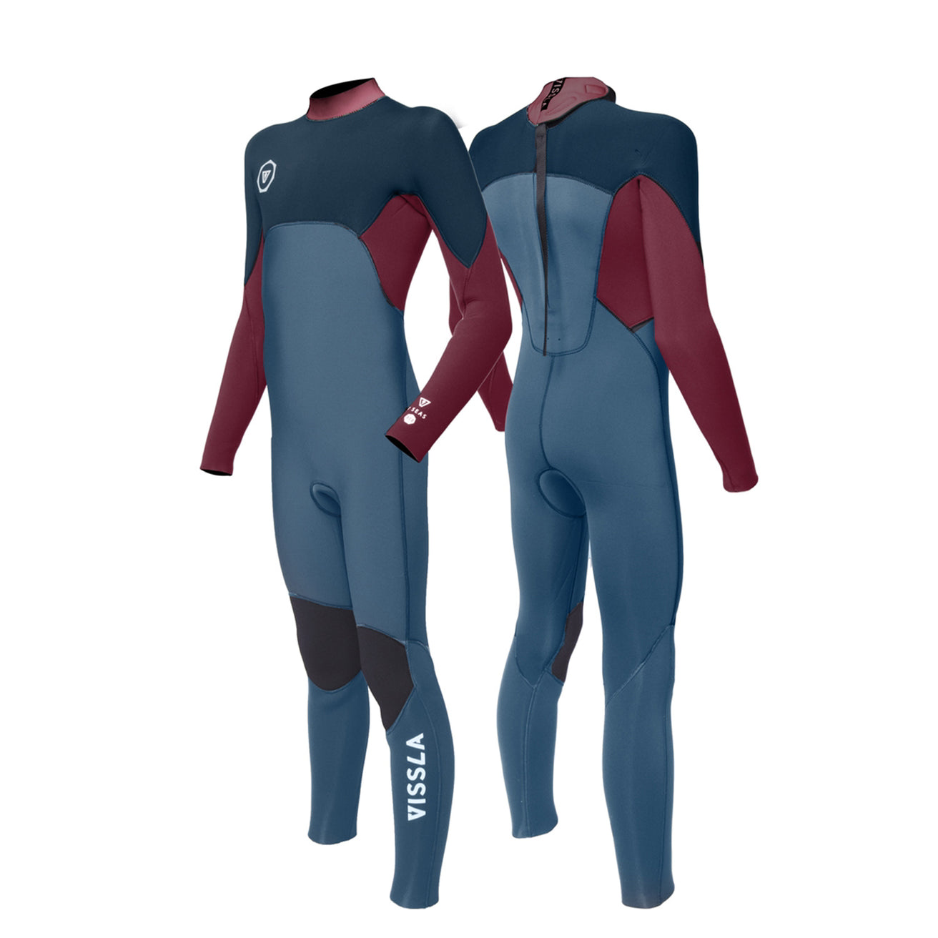 Vissla | 7 Seas Boys Full Back Zip 3/2 Wetsuit - Light Slate