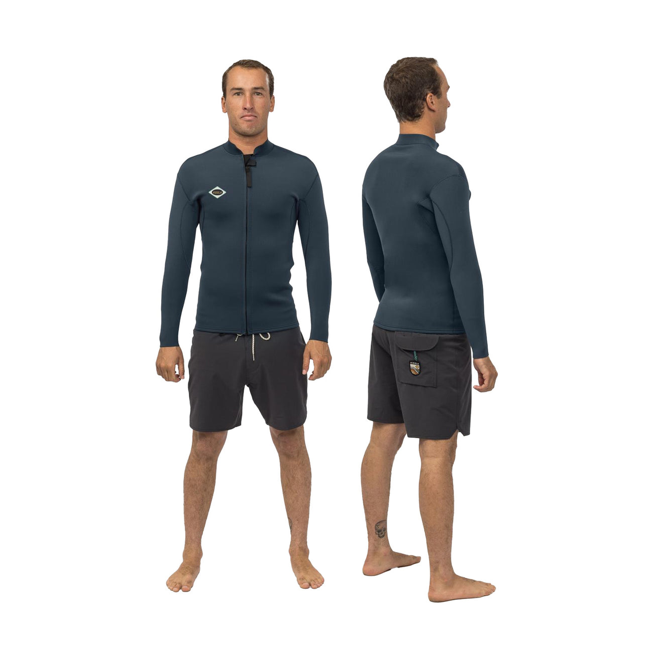Vissla | Men'S 2mm Neoprene Jacket Solid Sets Front Zip