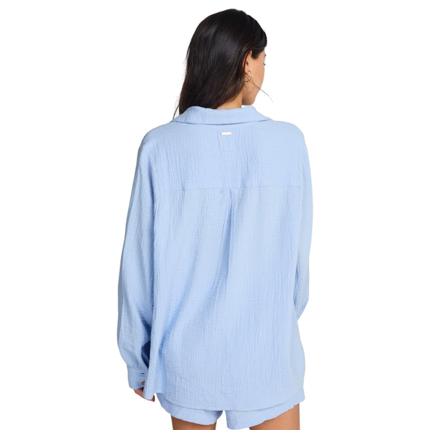 Billabong | Women Swell Blouse Twilight Blue Woven Top Shirt Long Sleeves