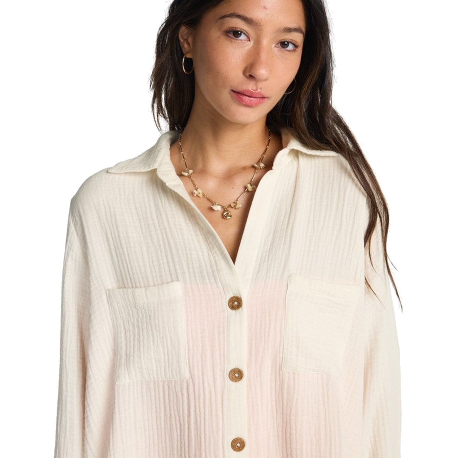 Billabong | Women Swell Blouse Twilight Blue Woven Top Shirt Long Sleeves