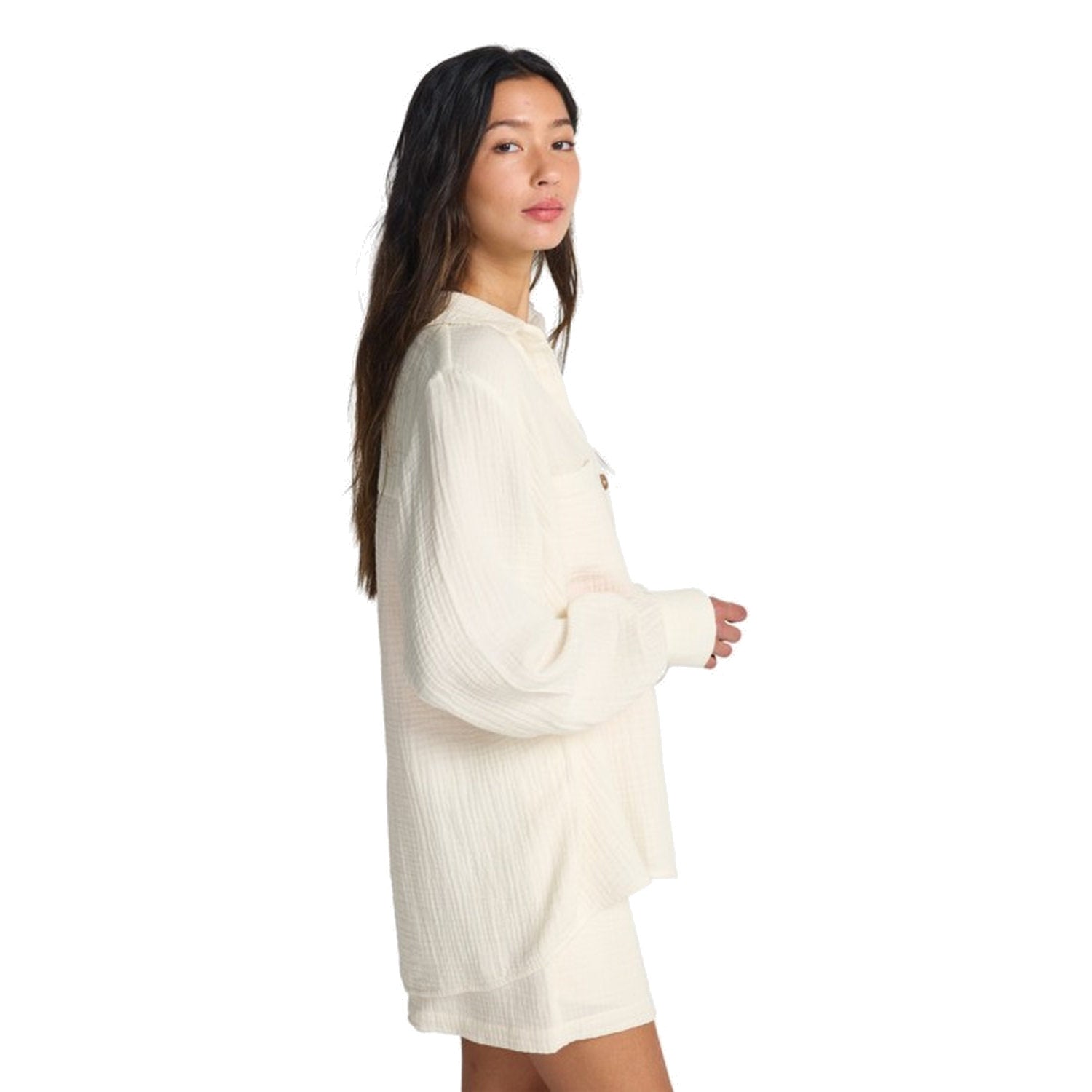 Billabong | Women Swell Blouse Twilight Blue Woven Top Shirt Long Sleeves