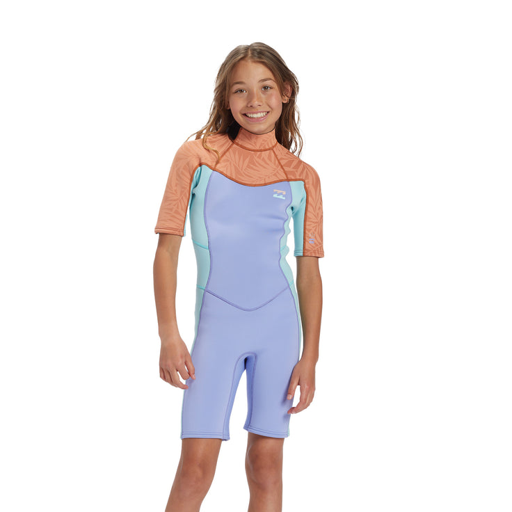 Billabong | Foil Kids 2/2 Shorty Springsuit Back Zip - Cosmic Blue