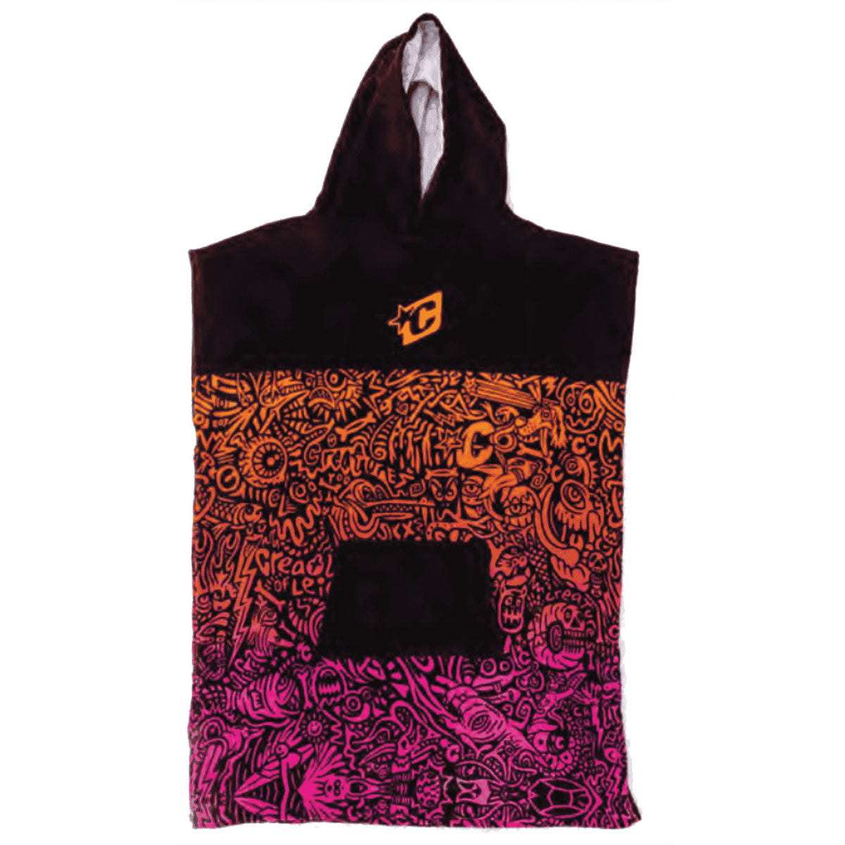 Creatures Of Leisure | Grom Poncho - Fluro Red Fade Black