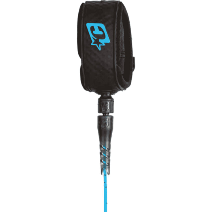 Creatures | Reliance Longboard Ankle 9' Leash - Cyan Speckle Black