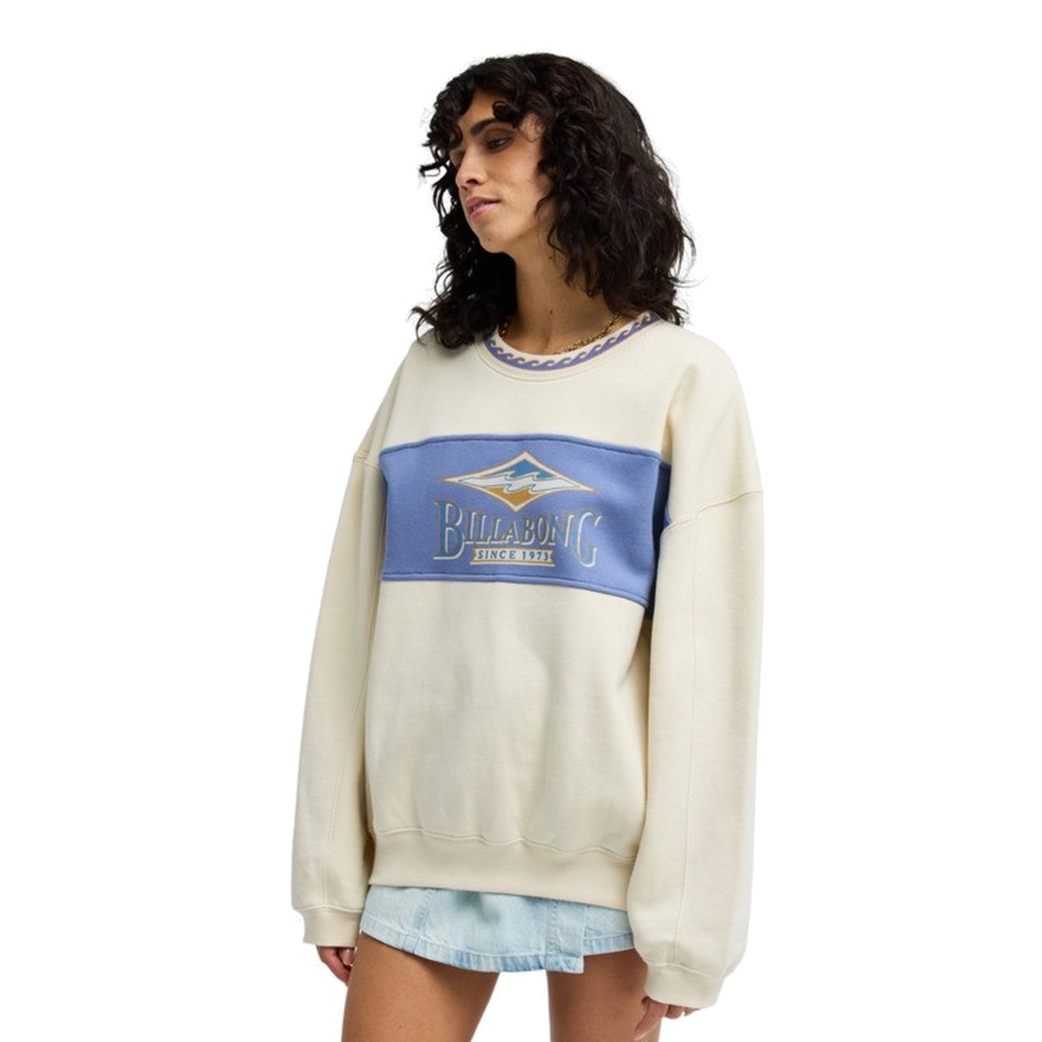 Billabong | Women Point Break Crew White Fleece Top Sweatshirt