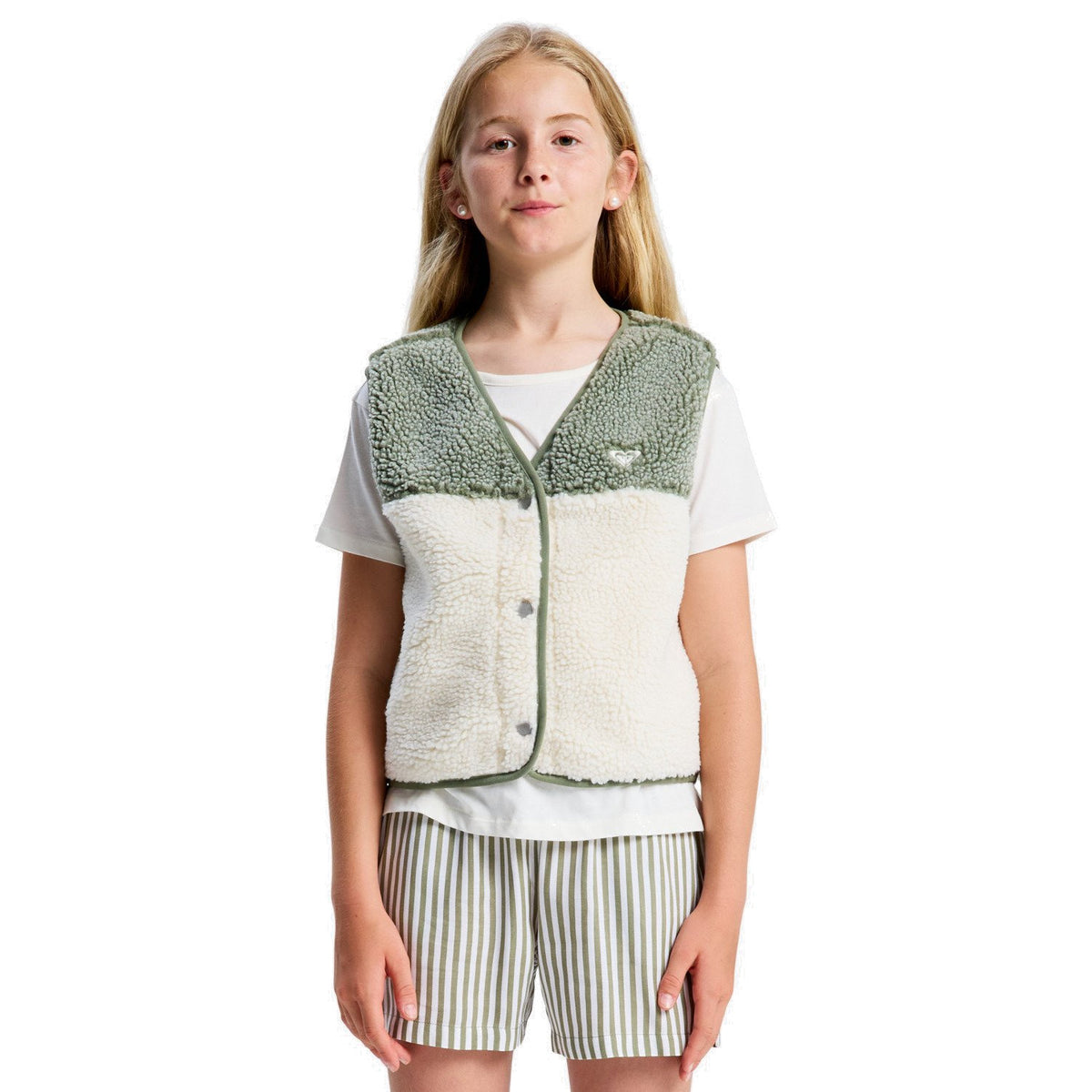 Roxy | Girls Iconic Color Block Sleeveless Fleece