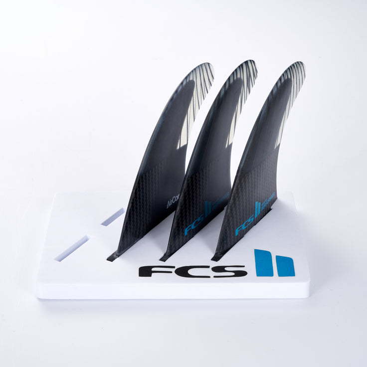FCS | FCS II Performer PC Carbon Black/Teal Tri Fin Set