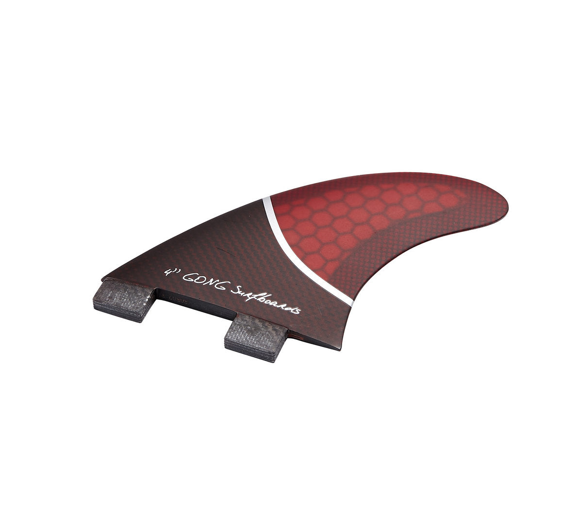GONG | Fin Set Side Or Quad Rear Red Honeycomb 100mm 4"