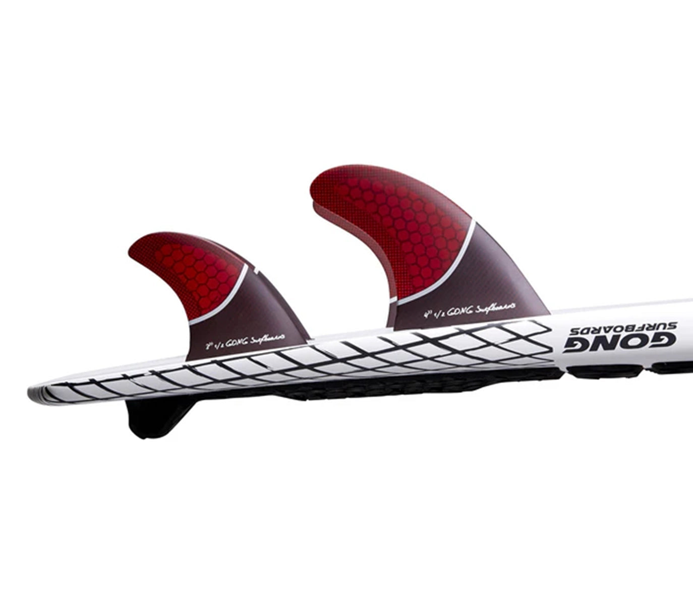 GONG | Fin Set Side Or Quad Rear Red Honeycomb 90mm 3'' 1/2