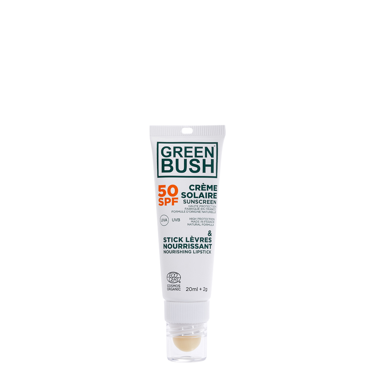 Greenbush Combi : Creme Solaire Spf50 / Stick Levre Nourrisant