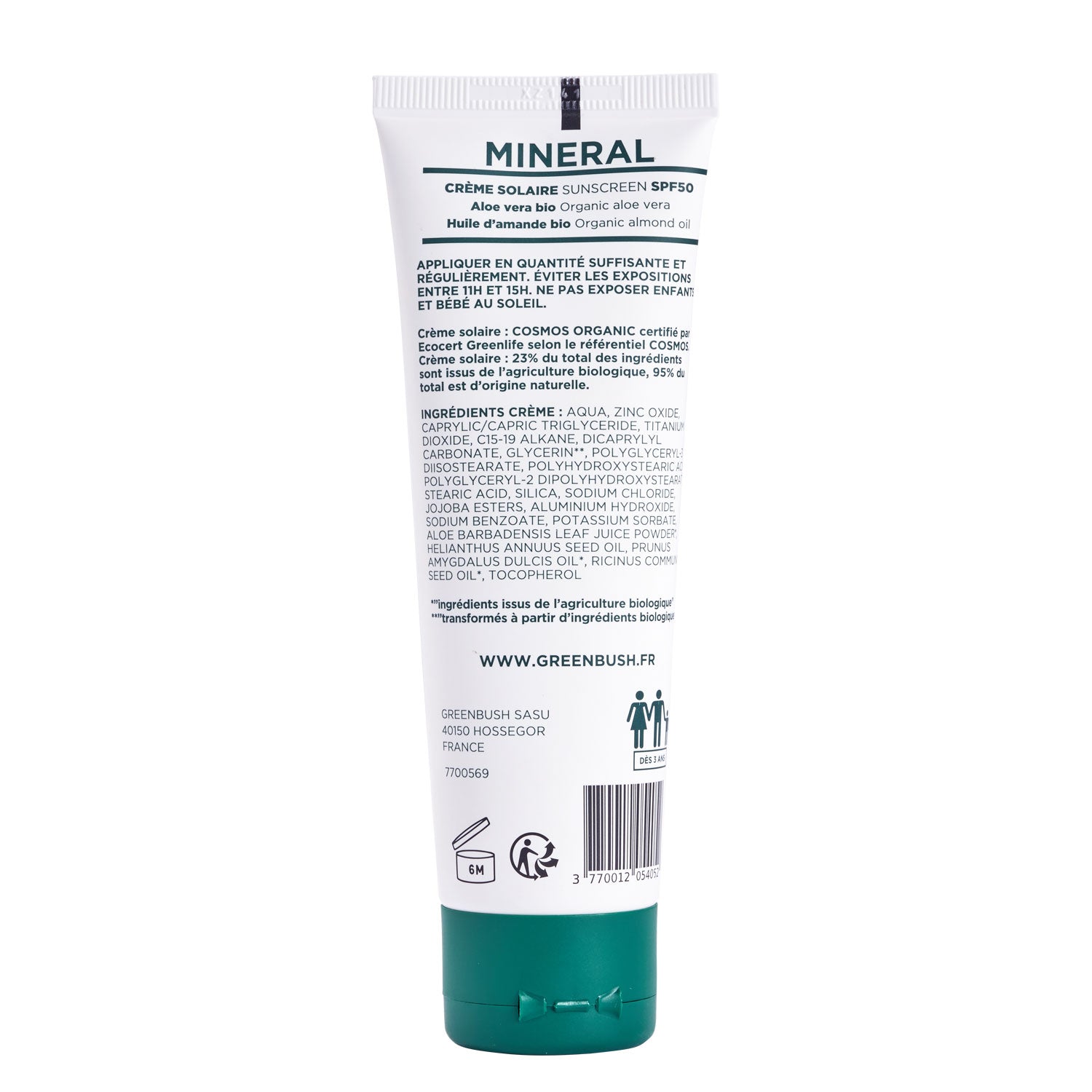 Greenbush Solar Creme Solaire Spf50  - Greenbush "Bio Cosmos" 80 Ml