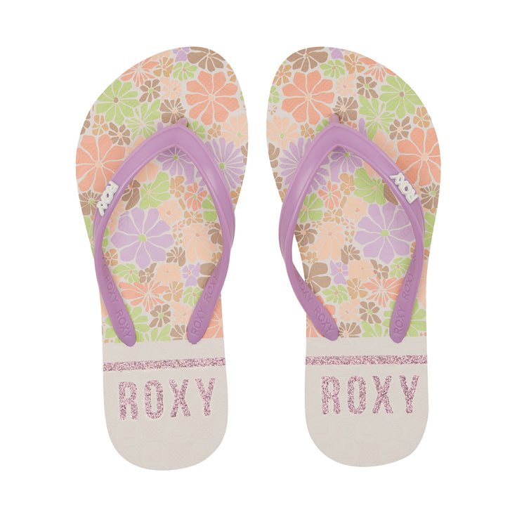 Roxy | Fille Tongs Viva Stamp - Purple White