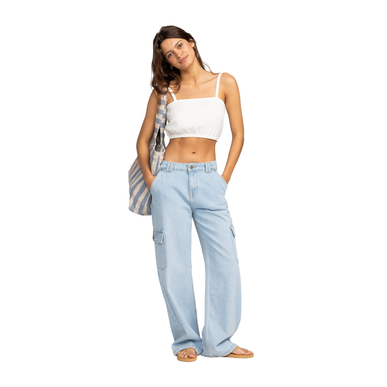Roxy | Jean Cargo Modern Vibe Mid - Light Blue