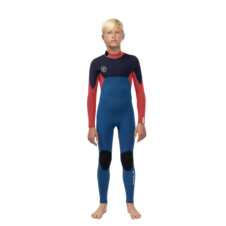 Vissla | Boys Full Suit 7 Seas  Boys Back Zip 4/3 - Light Slate