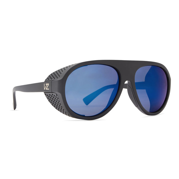 Vonzipper | Esker Polarized Plus Sunglasses - Black Satin / Wildlife Blue Chrome Polarized+