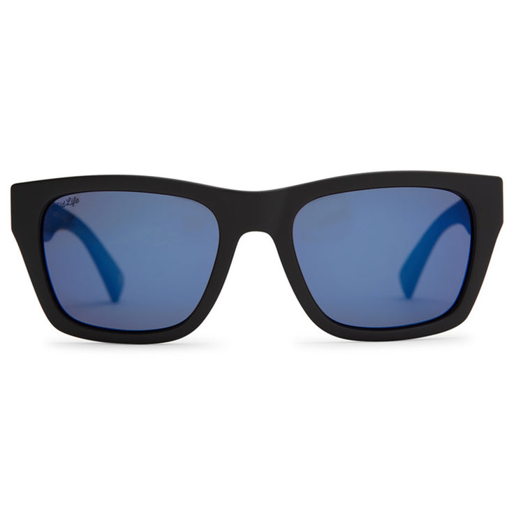 Vonzipper | Mode Polarized Sunglasses - Blk Sat/Blu Flsh Plr